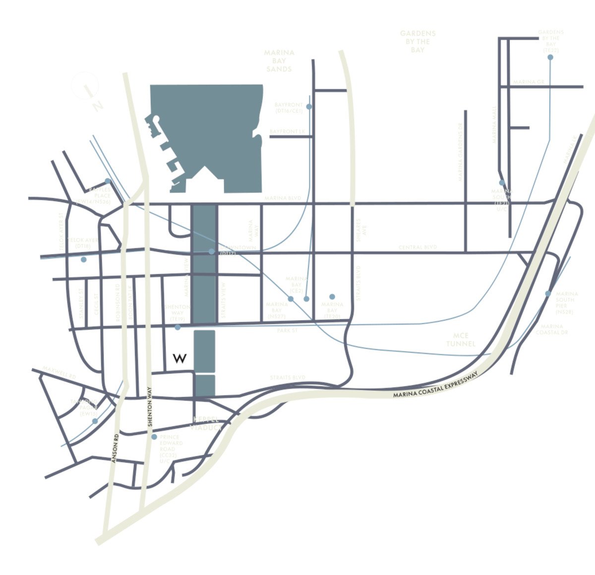 W Residences Marina View Location